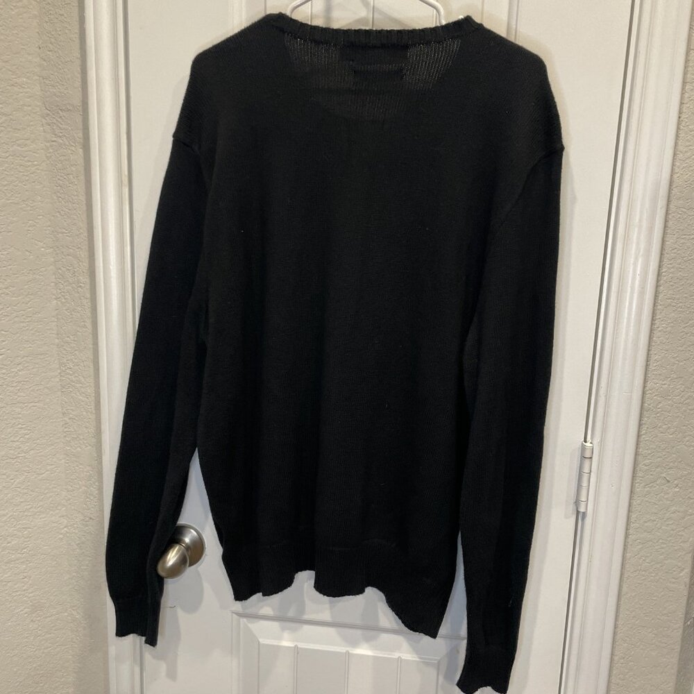 Polo Ralph Lauren XXL Black Crewneck Sweater Men's Knit Preppy Minimalist Cotton - Picture 3 of 6